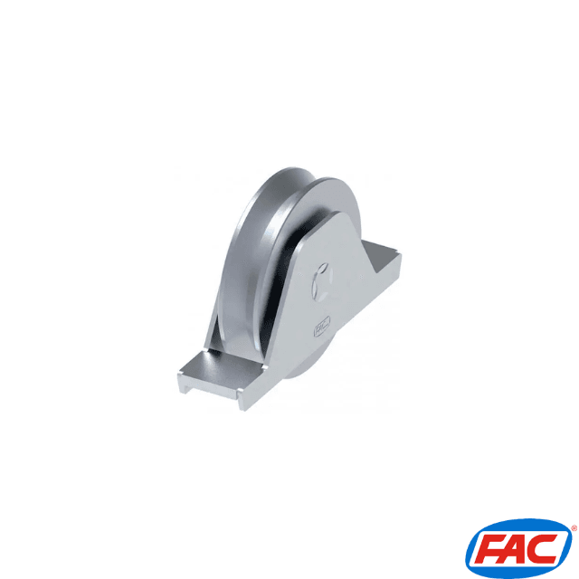 Roda de Suporte Interno e 1 Rolamento Canal “V” 100x22mm Zincada - FAC