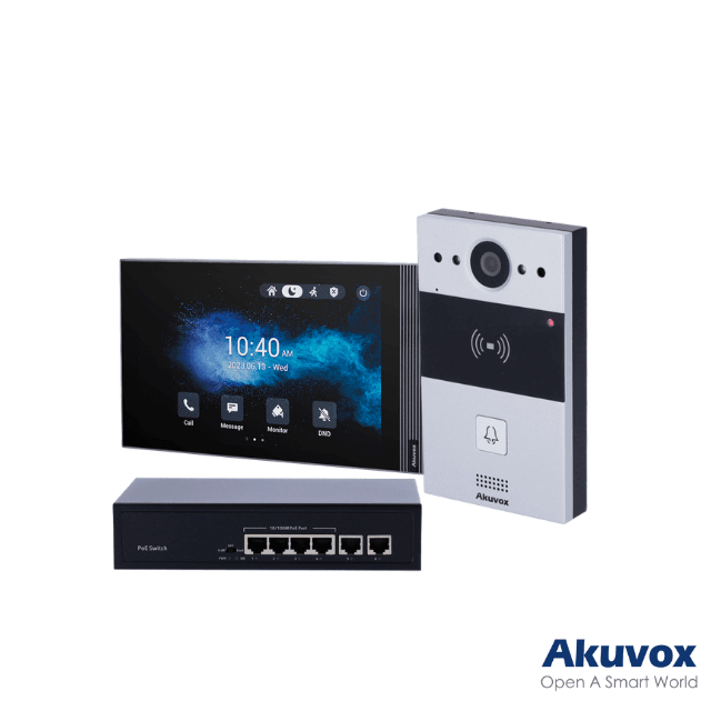 Kit 04 VideoPorteiro IP Superfície WIFI – AKUVOX